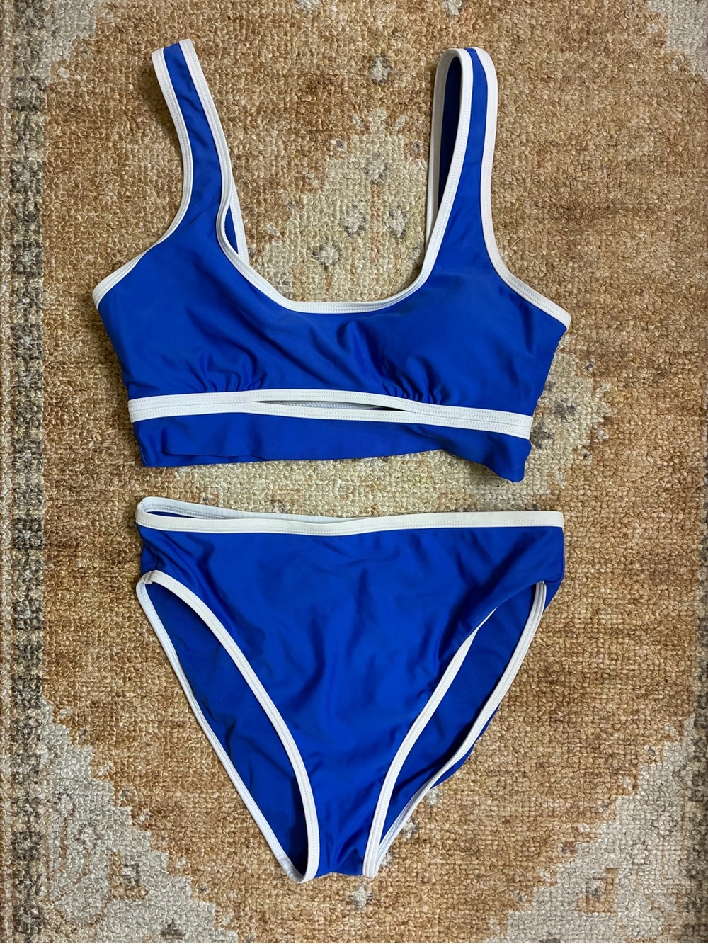 Reebok Royal Blue Bikini Set with White Trim